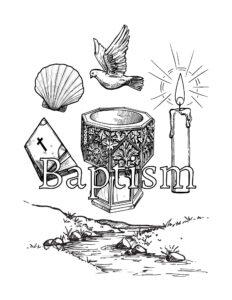 Baptism Colouring Page – Jesus, Glue & Glitter